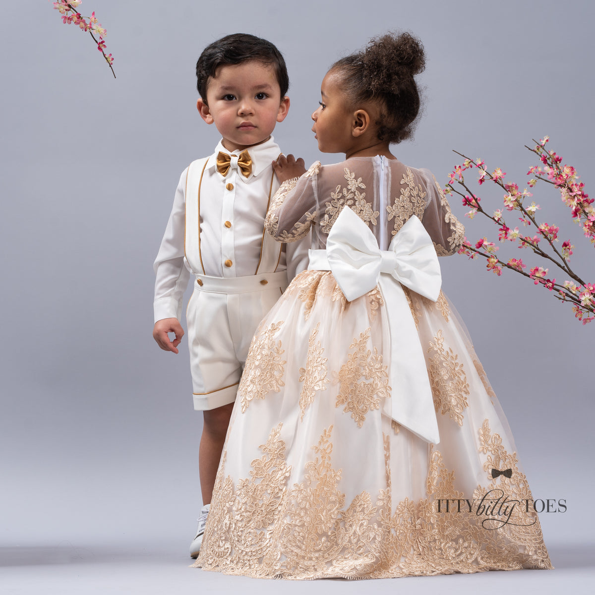 White and 2024 gold baby dress