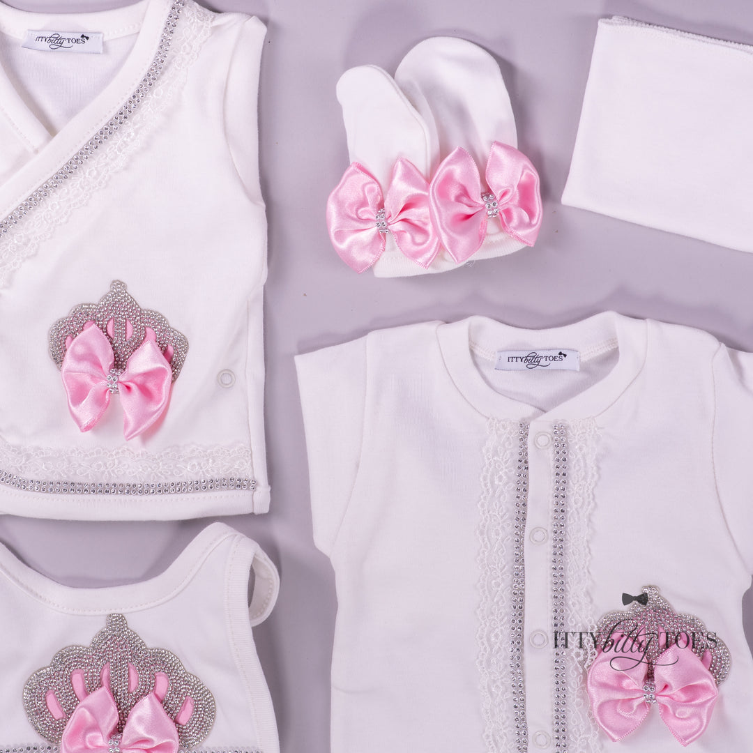 White & Pink 10 Piece Newborn Set