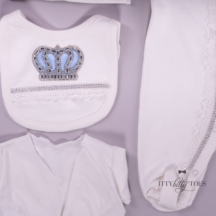 White & Blue 10 Piece Newborn Set