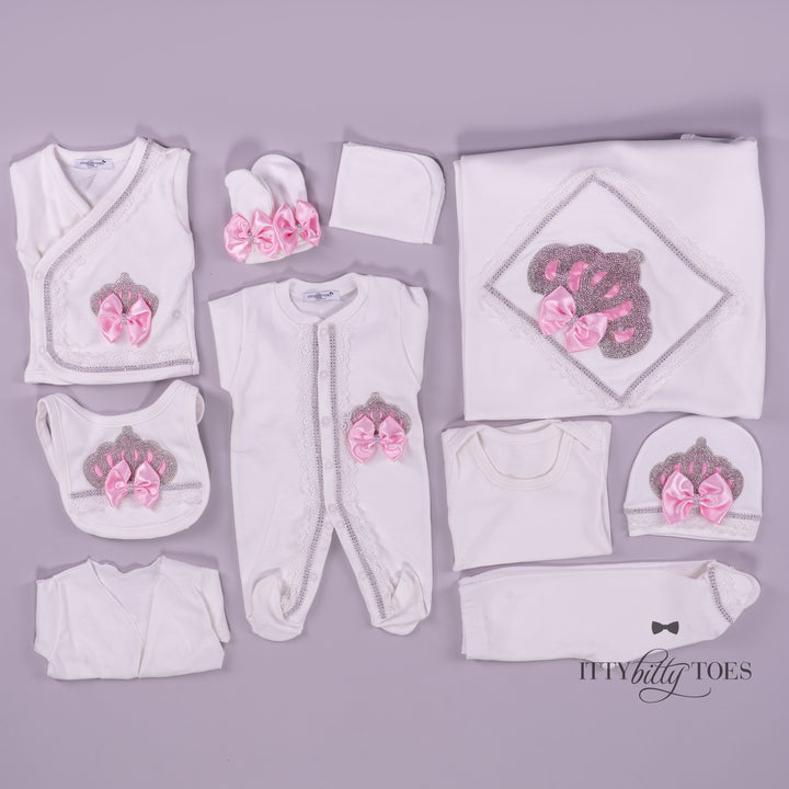 White & Pink 10 Piece Newborn Set