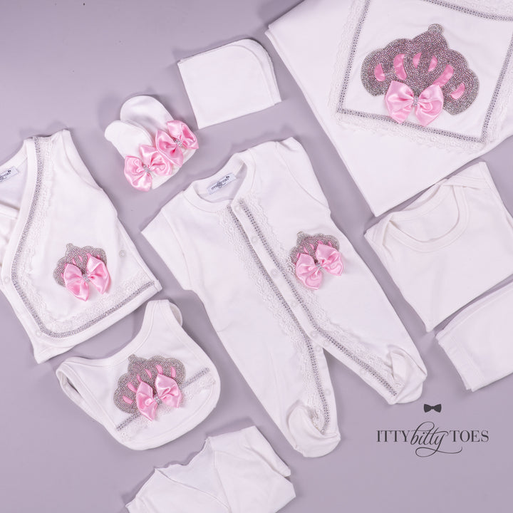 White & Pink 10 Piece Newborn Set