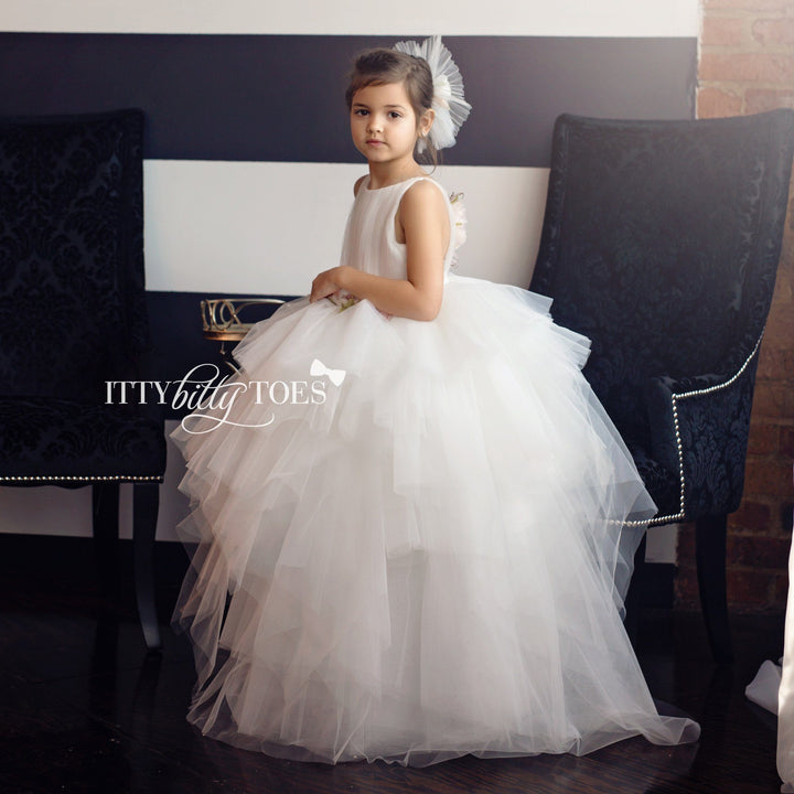 Victoria Gown (White) - Couture - Itty Bitty Toes