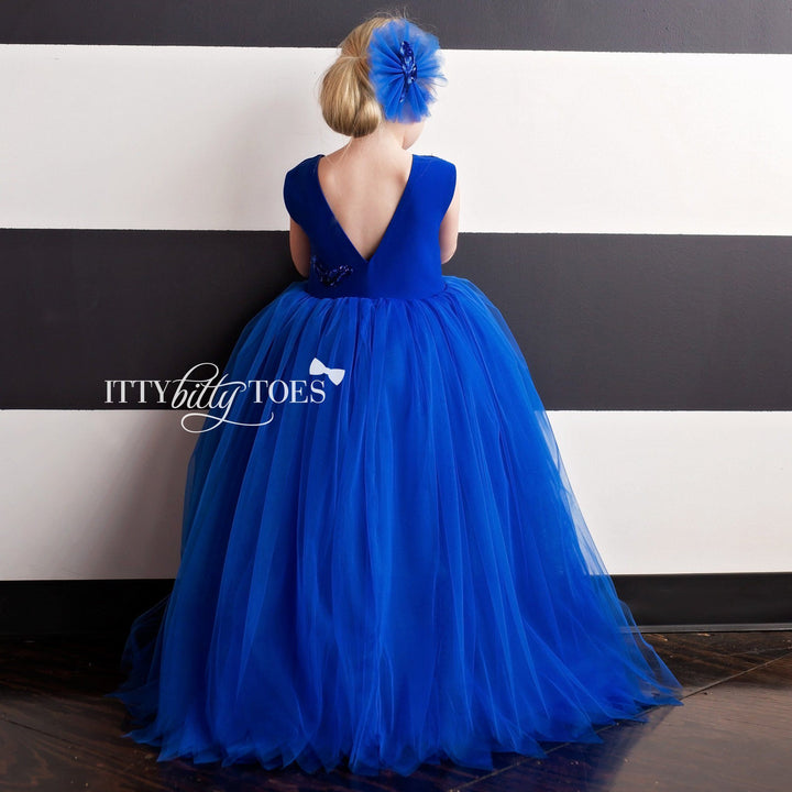 Sasha Dress (Blue) - Couture - Itty Bitty Toes