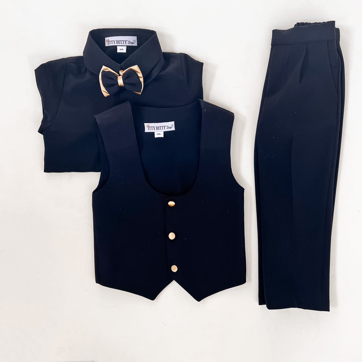 William Vest Set (Black & Gold)