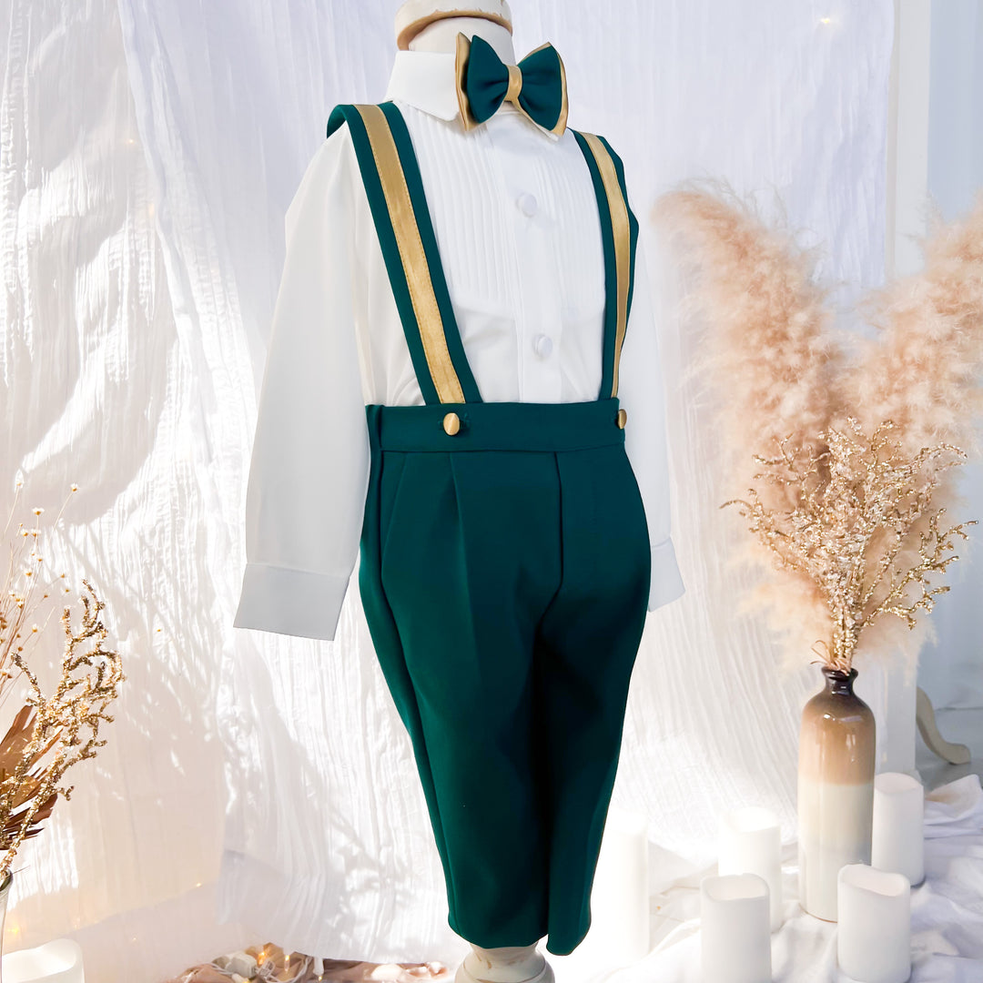 Christiano Suspender Set (Emerald & Gold)