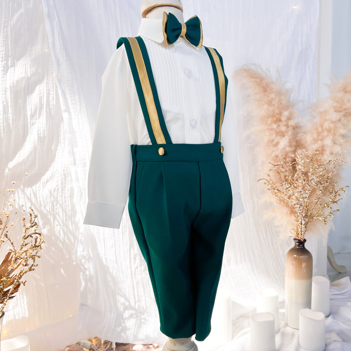 Christiano Suspender Set (Emerald & Gold)