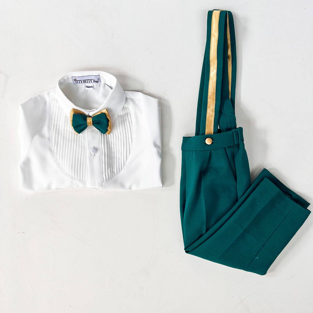 Christiano Suspender Set (Emerald & Gold)