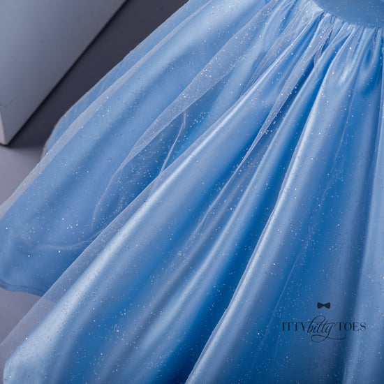 NEW Princess Cinderella Organza Light Blue Fabric