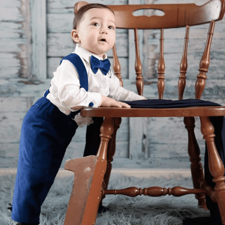 Connor Suspenders Set (Blue) - Couture - Itty Bitty Toes