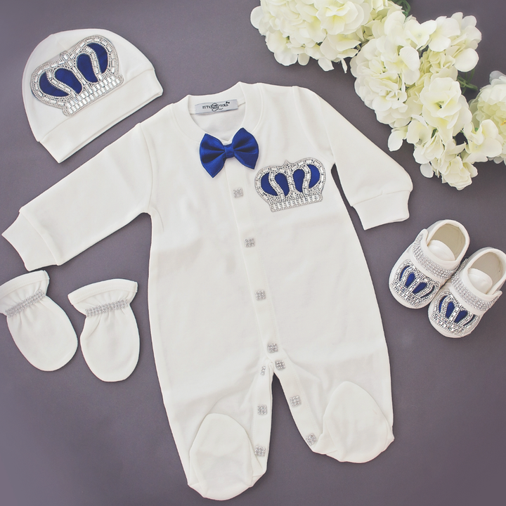 Crown Jewels Set (Royal Blue) - Newborn Set - Itty Bitty Toes