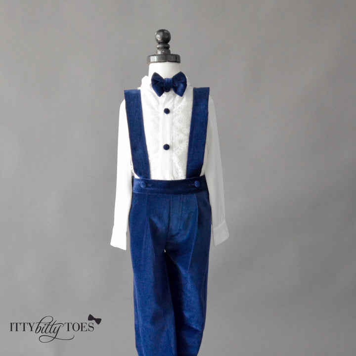 Connor Suspenders Set (Blue) - Couture - Itty Bitty Toes