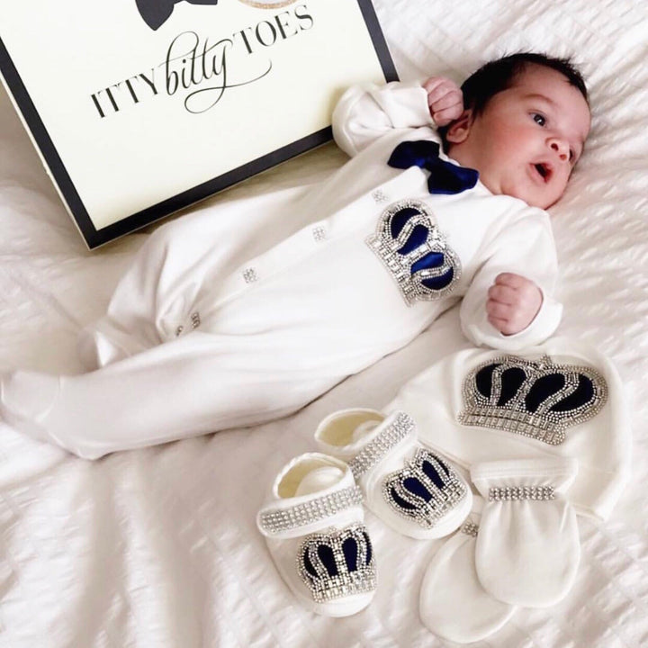 Crown Jewels Set (Royal Blue) - Newborn Set - Itty Bitty Toes